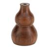 Mini Wooden Vase Natural Walnut Gourd Shape Vase Desktop Small Wood Bud Vase for Living Room Desk Shelf Home Decor