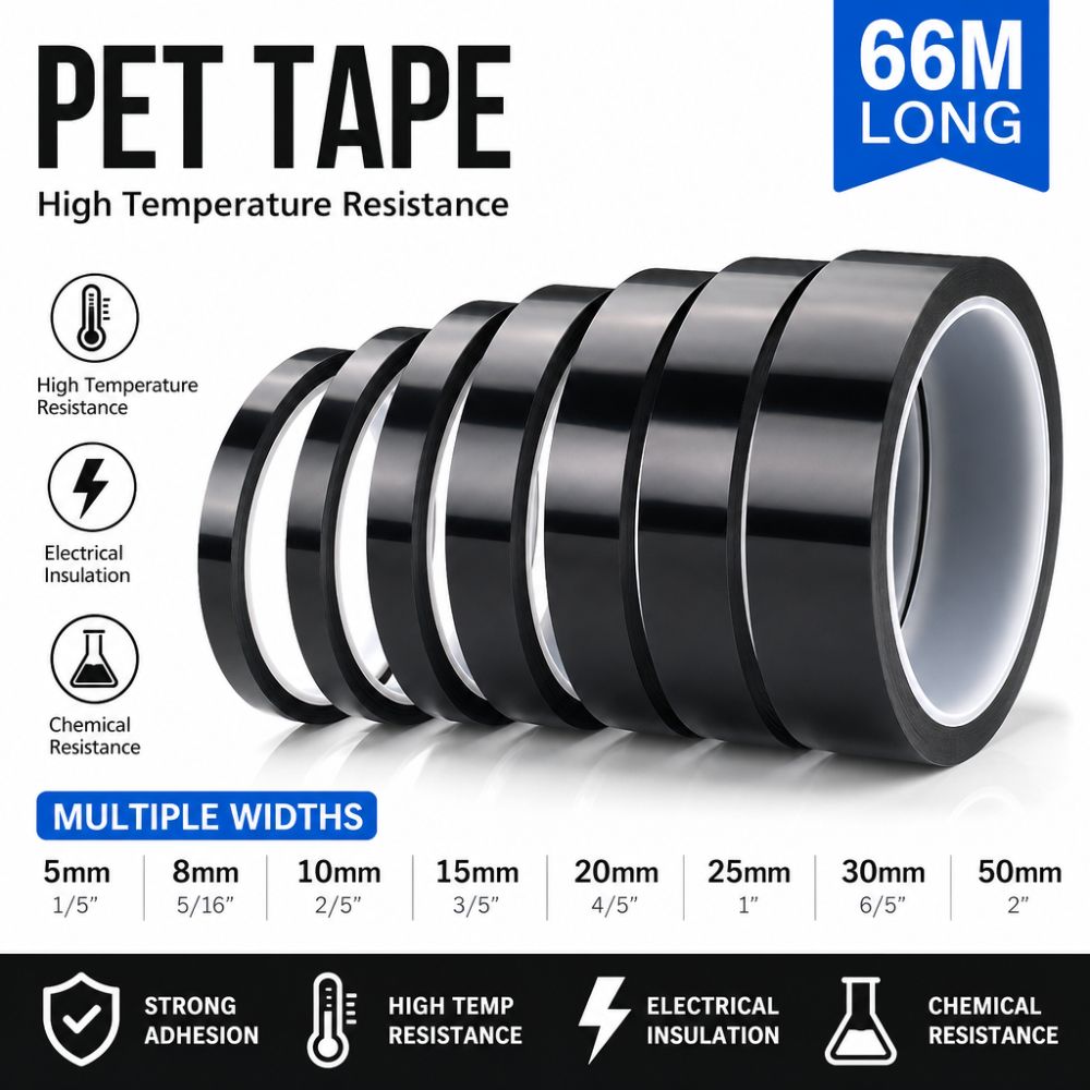 66 Meters Coding Tape Black Mylar Tape Strong Adhesive Marker Line Tape