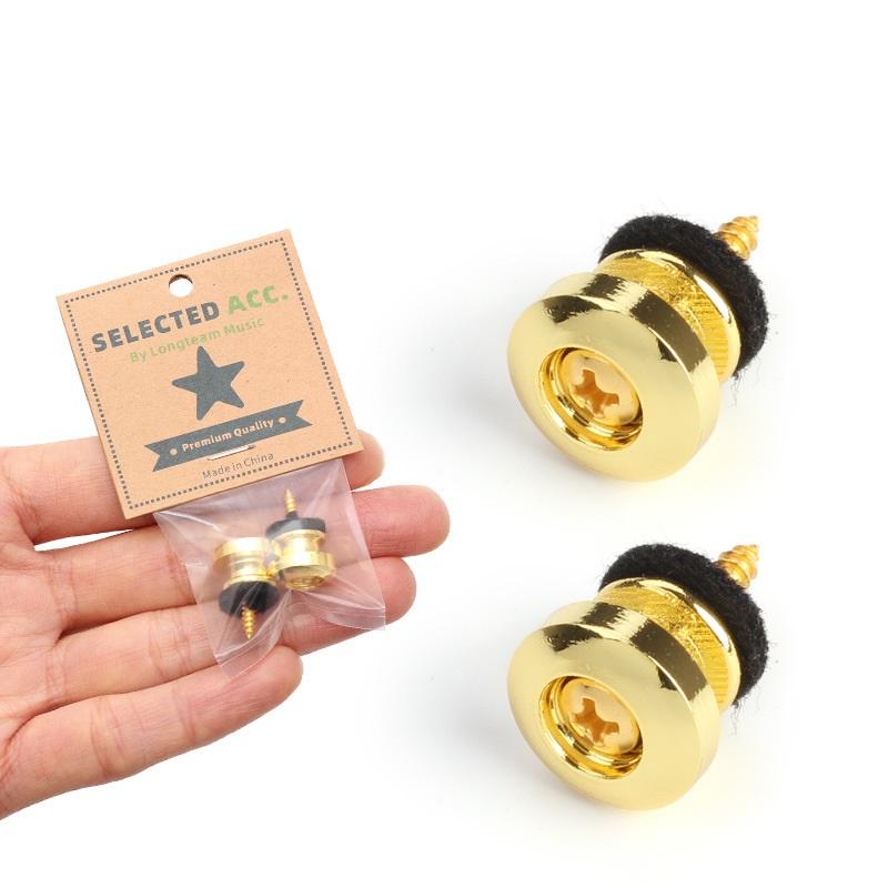 2Pcs Guitar Strap Lock Skidproof Metal Strap ButtonTail Nail Folk Guitar Neck Fix Nails Electric Guitar Bass Ukulele Accessories