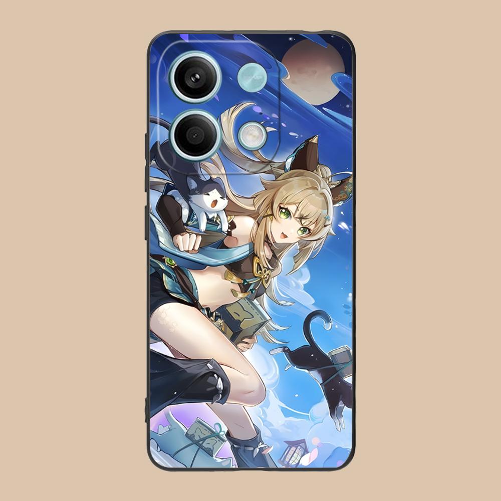 Игровой чехол для мобильного телефона GI Kirara для POCO F7 F6 F5 F4 F3 F2 Pro GT C75 C71 C65 C61 C40 Pro Ultra с яркой печатью, роскошный