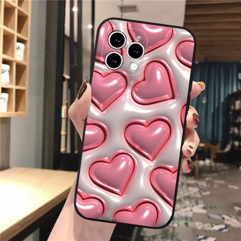 Чехол для телефона с рисунком сердца и надписью love Для iphone 17 Pro Max Air 16 15 14 13 Pro Max 15 16 Pro 15Plus