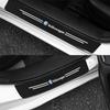 4PCS Car Door Sill Protector Plate PU Leather Carbon Fiber Threshold Anti-Scratch Bumper Valve Cap for VW Rline Golf 6 Beetle CC