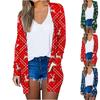 Women's Fashion Casual 2022 Print Medium Length Cardigan Jacket Coat