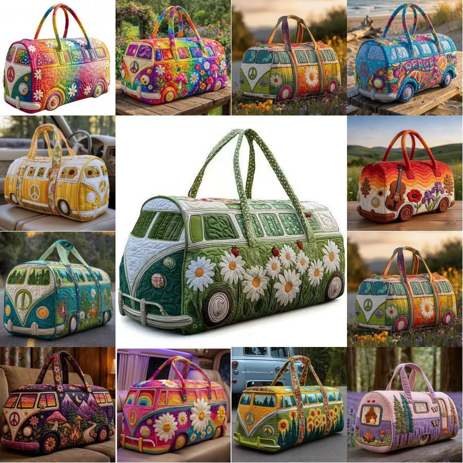Short Distance Bus 3d Digital Sponge Print Travel Bag With Polyester Fabric For Leisure Travel