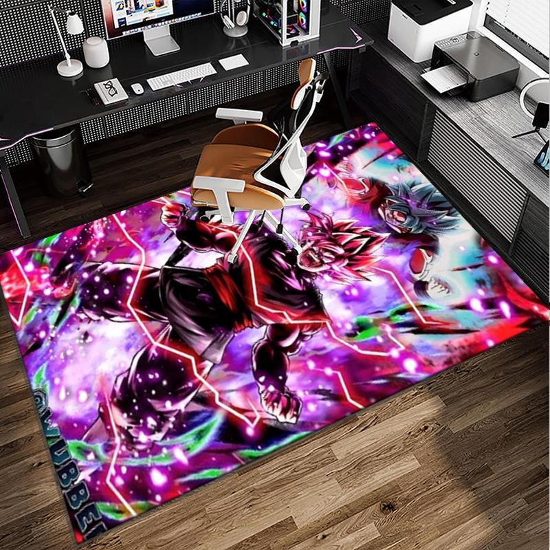 Goku Anime Office Rug Chair Mat, Game Carpet, Suitable for Front Door, Bedroom, Living Room, Desk, Holiday Gift