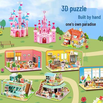 Сделай сам 3D пазл модель игрушка для детей: Миниатюрный дом ручной работы с взаимозаменяемыми деталями, подарок для мальчиков и девочек
