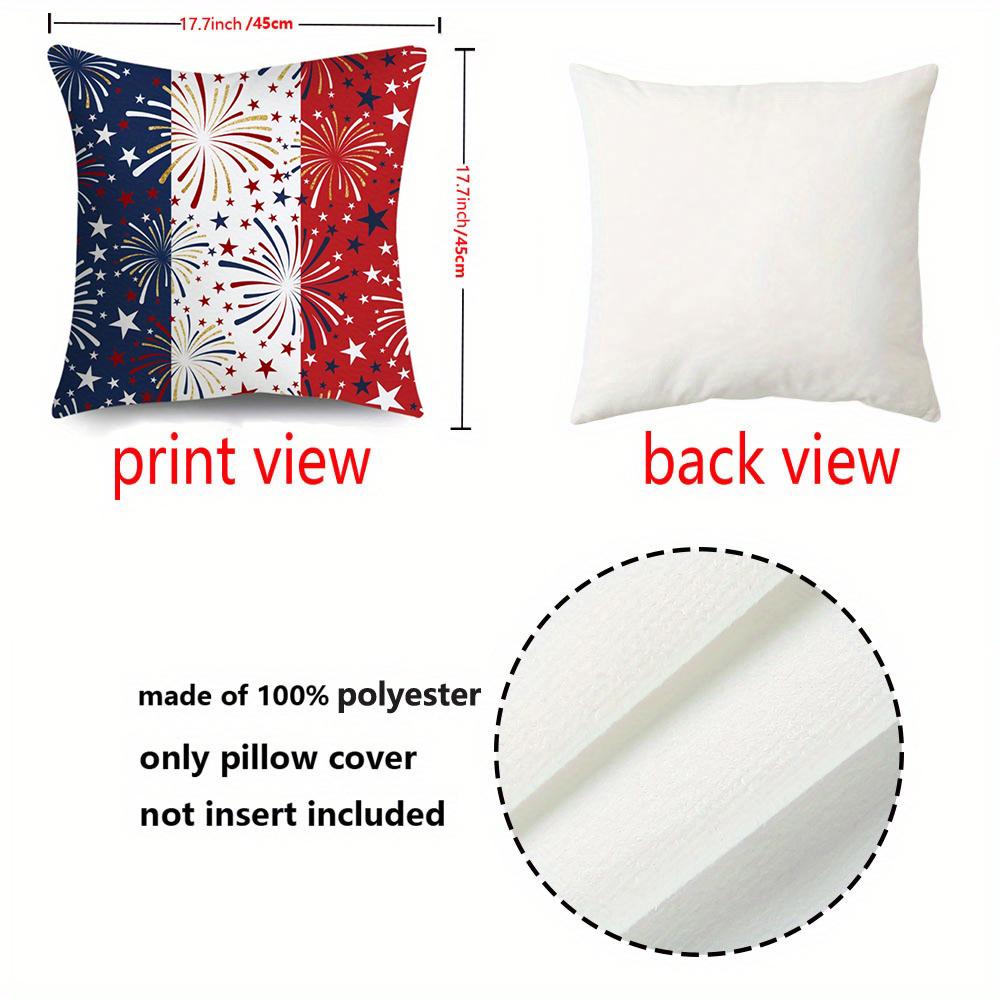 2PCS Blue and Red Pillowcase Square Bedroom Home Cushion Covers Zipper Chair Sofa Pillow Covers Living Room Decor