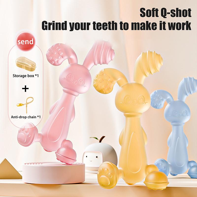 Silicone Baby Teether Silicone Baby Chewing Toys Cartoon Cute Little Rabbit Shape Newborn Handhold Molar Teether Baby Products