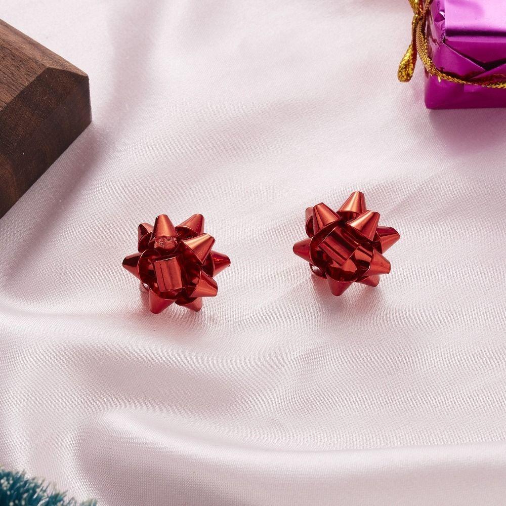 Pull Bows Creative Xmas Earrings Star Ribbon Star Lace Ribbon Earrings  New Year