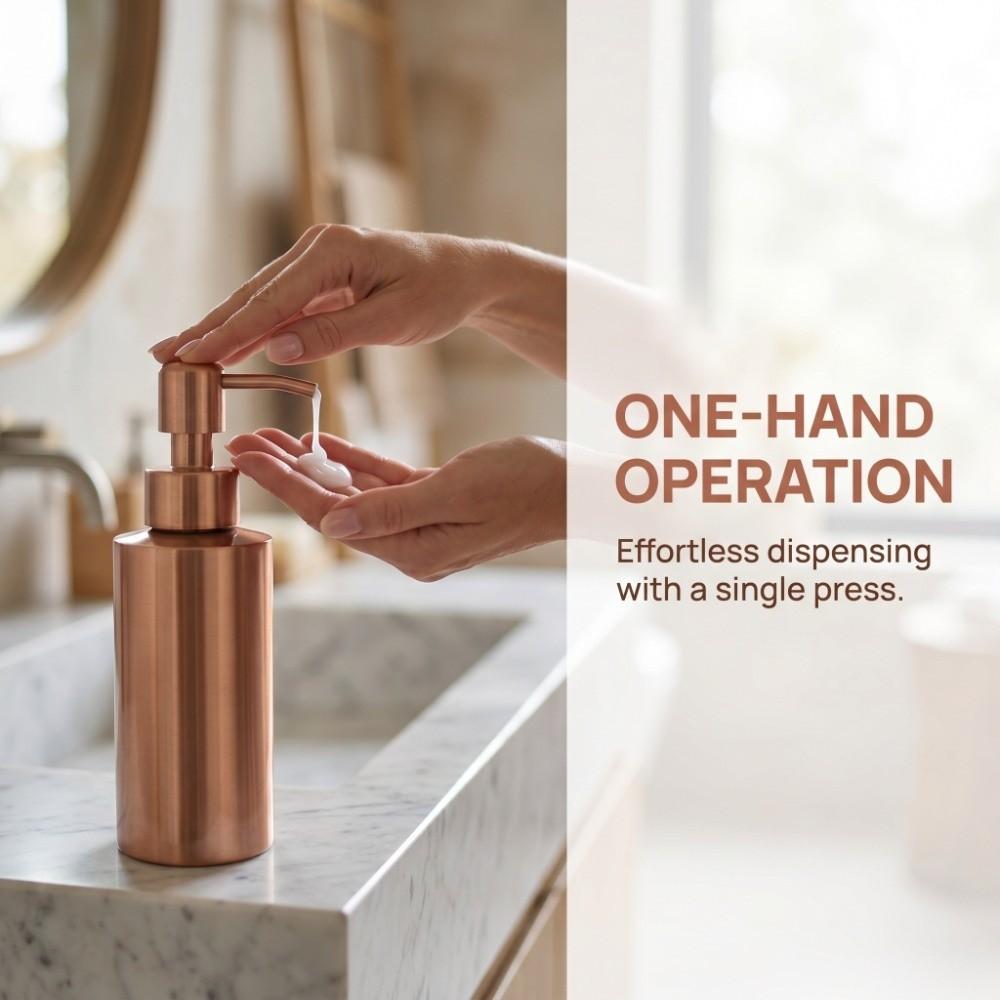 250ML 350ML Soap Dispenser Rose Gold Lotion Bottle Kitchen Countertop Bathroom Sink Washroom