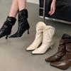 Women's Boots Pointe Shoes Rivets Boots-Women Winter Footwear Pointy Autumn  Ankle High Heel Cowboy Ladies