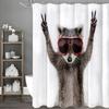 Funny Raccoon Sunglasses Shower Curtain, Bathroom Decorative Shower Curtain, Waterproof Shower Curtain with Hooks