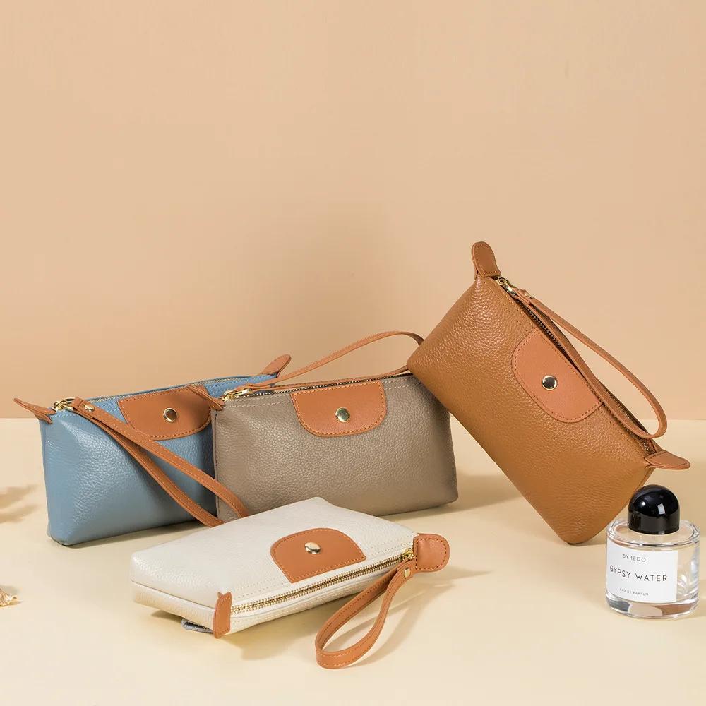 Новый модный кожаный женский кошелек контрастный клатч для мамы портативный нишевый универсальный наручный когти большой емкости