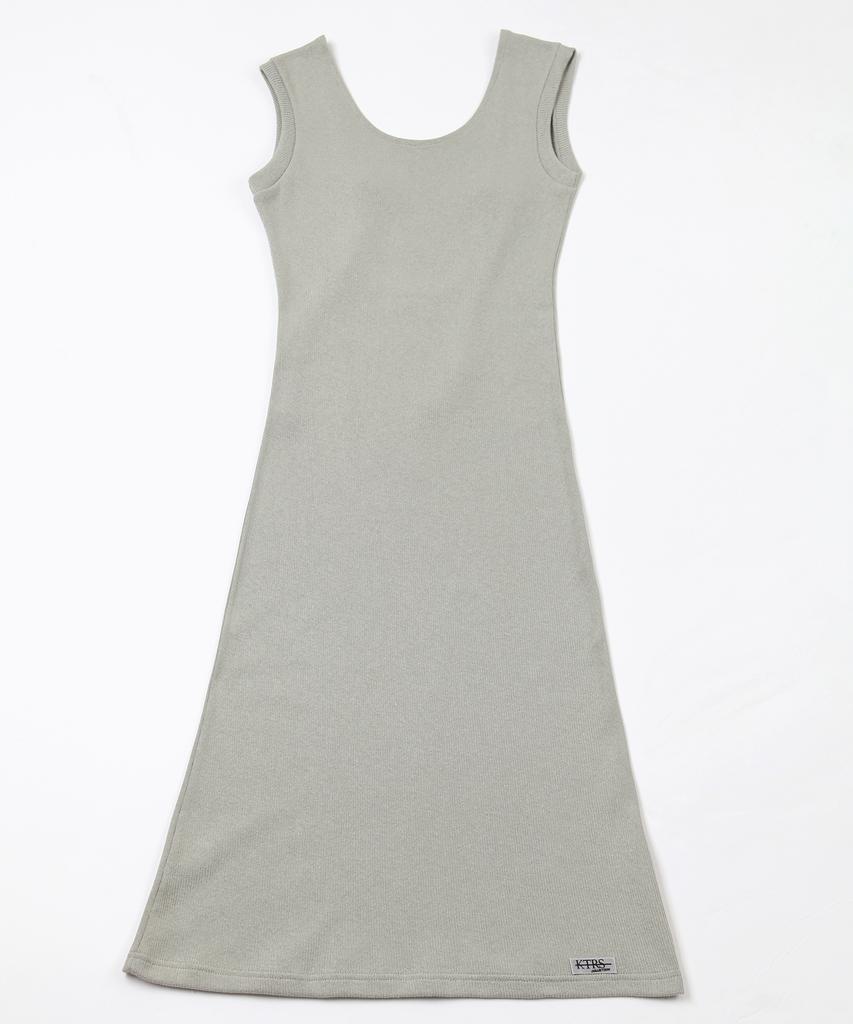Catharsis Knitting Tank Tab Backless Long Dress Green One Size