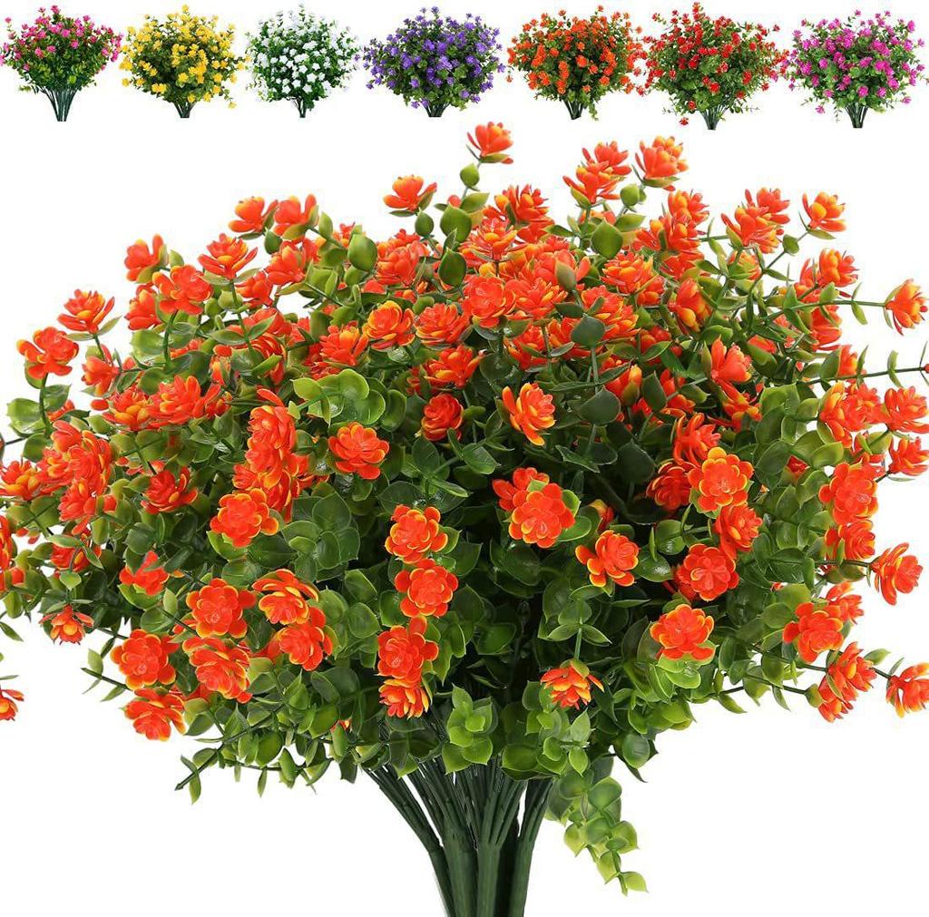 Искусственная цветочная композиция из эвкалипта и камелии для украшения улицы