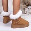 Fashion Fashion Metal Belt Buckle Fur Snow Boots Women 2025 Winter Warm Furry Ankle Boots Fashion Non Slip Thick Bottom Booties Size 42