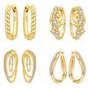 Серьги Orstarry из серебра S925 с витым узором, позолоченные, модные украшения, подарок женщине