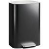 Trash Can Kitchen 50 Liter Pedal Bin with Stay-Open Function, Soft-Close Lid, Pedal, Black