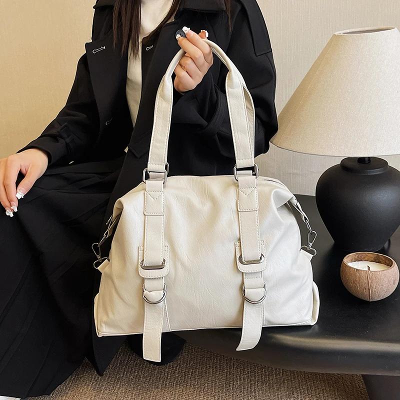 Женская однотонная мягкая сумка через плечо из искусственной кожи с внутренним карманом на молнии, повседневные сумки большой емкости, высокое качество, мода