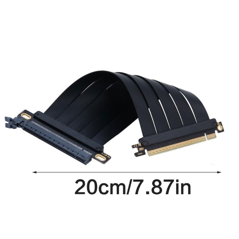 PCIe4.0 16X Risers Cable 20cm Length Enhanceds Signal Integrity ABS Construction Servers Hardware Compatible