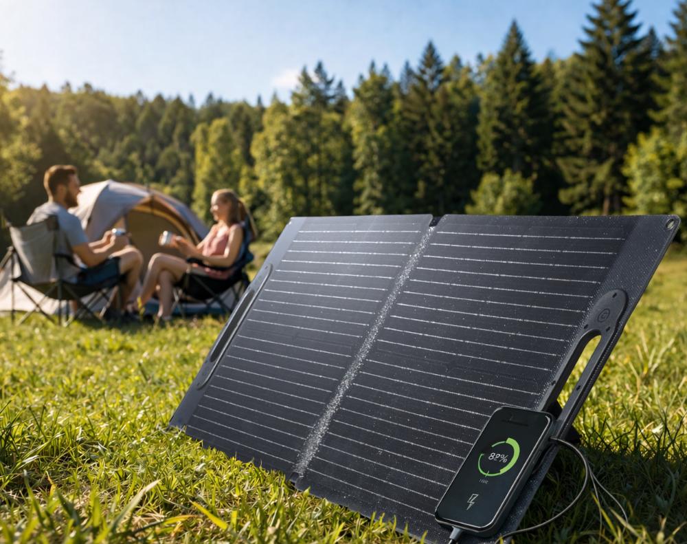 Panel Solarny Składany 60W 5V/3A Ładowarka  Usb-C Quick Charge Laminat Etfe