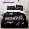 Постельное белье с узором Blackpink, Комплект с одеялом, Пододеяльник, Наволочка, Домашний подарок на день рождения (1 пододеяльник + 2 наволочки, без наполнителя)