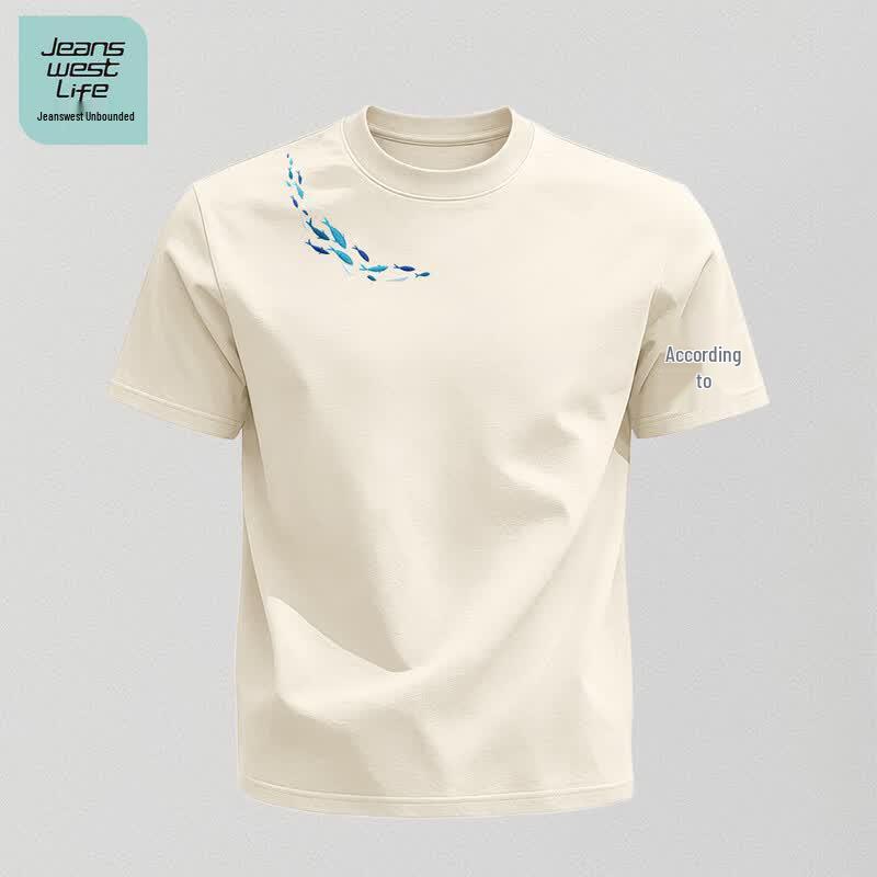 JEANSWEST LIFE Мужская футболка из чистого хлопка с круглым вырезом и коротким рукавом
