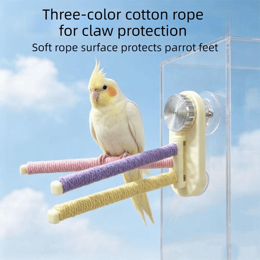 Wear-resistant Bird Standing Perch Toy Suction Cup Reptile Climbing Rack Birdcage Accessory