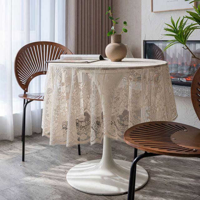 American Ins Wind Party White Lace Retro Hollow Round Tablecloth Tablecloth Spot