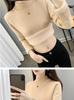 Women's Plus Size Velvet High Neck Knitwear: Slim Fit Autumn/Winter Warm Base Layer Sweater