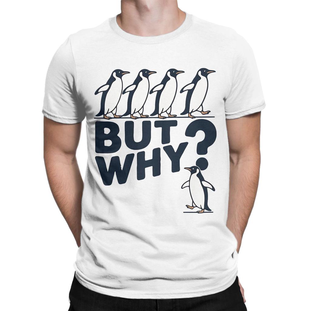 Streetwear T Shirt Beach But Why Penguin Nihilist Penguin TShirts Pure Cotton Tshirt for Man Casual Cheap Short Sleeve Tops