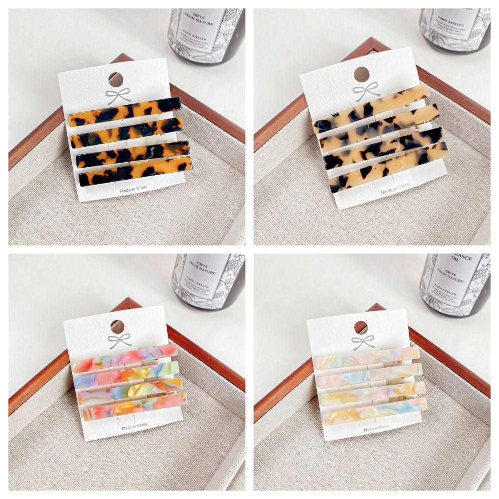 Фигурные заколки из уксусной кислоты, украшение для волос, минималистская заколка для волос, ретро-заколка для волос из ацетата для девочек