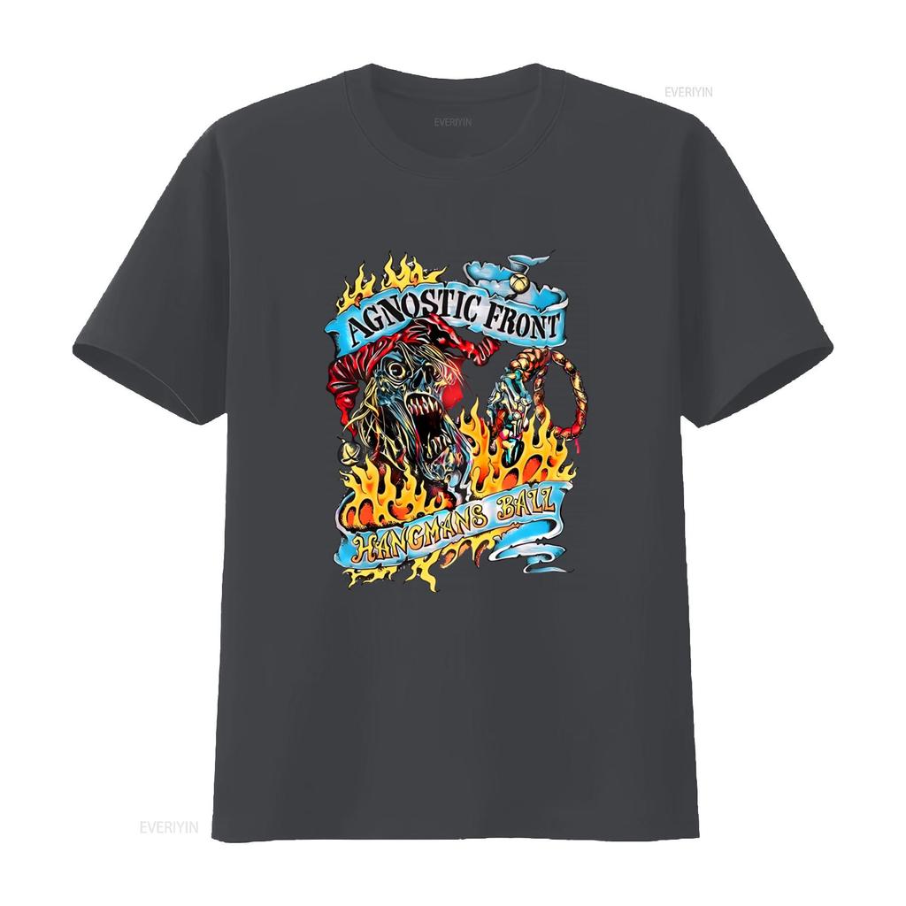 Agnostic Front Hangmans Ball Print Cotton T Shirt for Sizes S 4XL vintage Washed Casual streetwear Soft Stylish Stretched