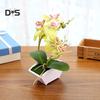 Artificial Butterfly Orchid Flower Phalaenopsis Home Office Decor with Flowerpot