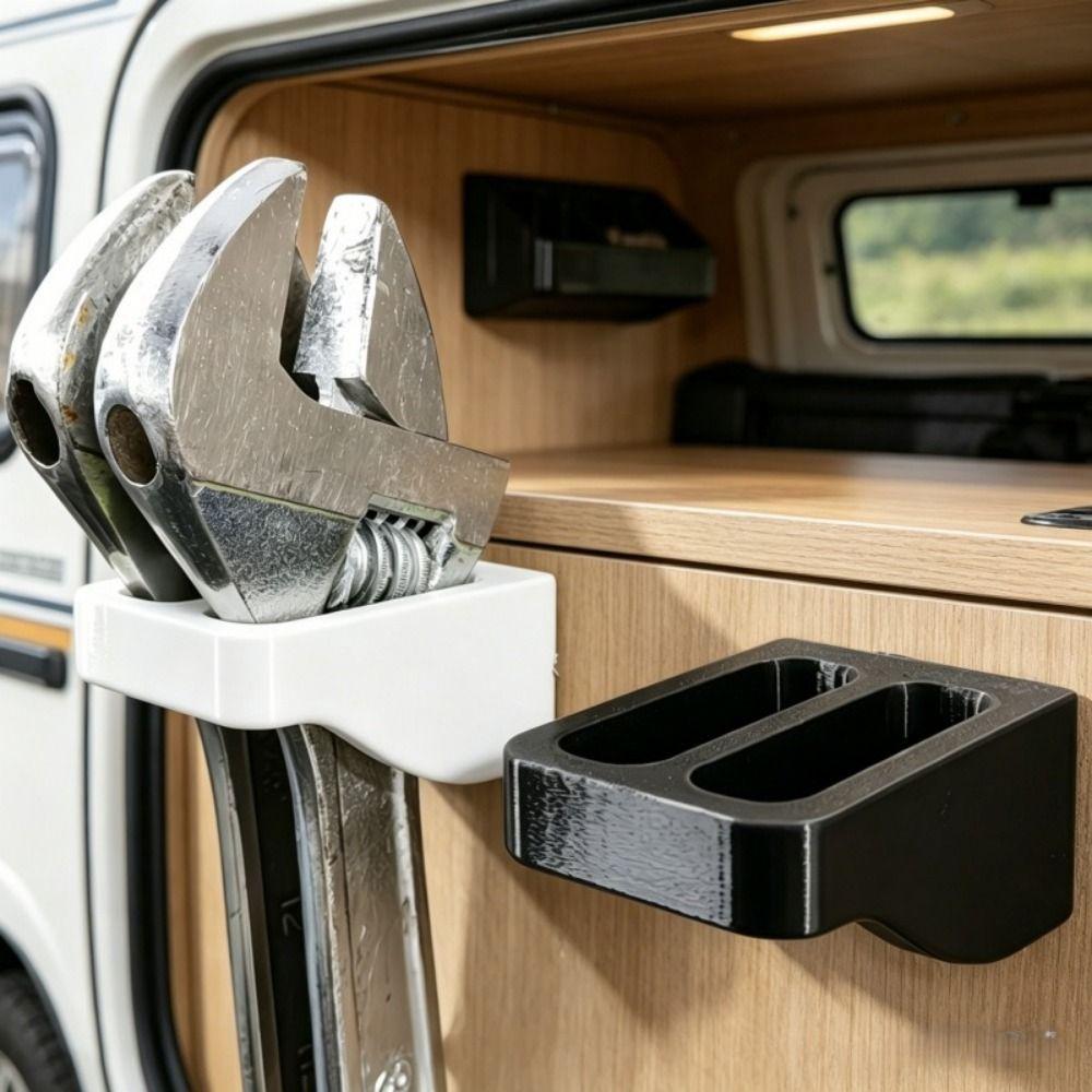2-Slot Design Tool Organizer Plastic Wall Mounted Rack Practical Wrench Storage Rack Tool Storage