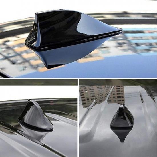 Shark Fin Roof Car Antenna Black Radio FM/AM Antena Radio Universal Screw ABS