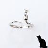 Kitten Open Ring Female Moon Kitty Cat Ring Index Finger Ring Jewelry Pinky Ring Hand Jewelry