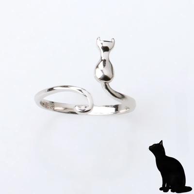 Кольцо с котенком, кольцо с лунным котом, кольцо с изображением указательного пальца, ювелирные изделия, кольцо с изображением мизинца, ювелирные изделия для рук