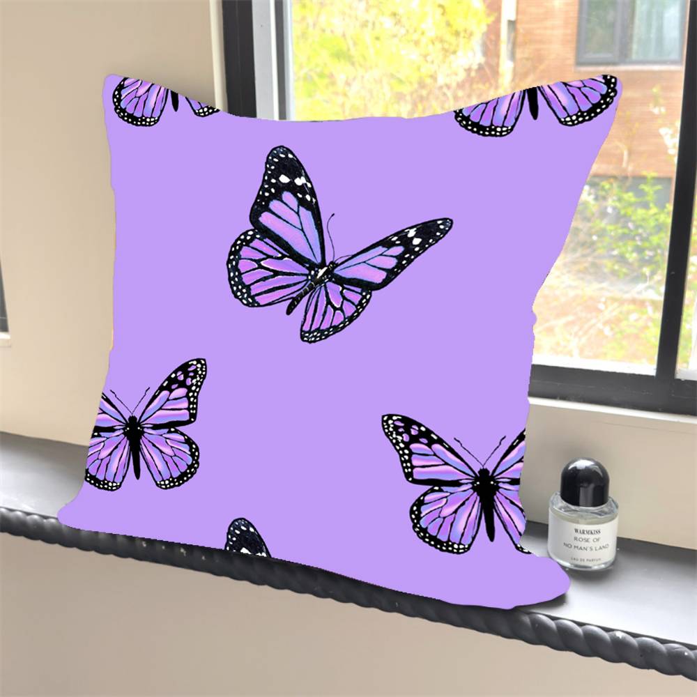 1PC Luxury Pink cute butterfly Pillow Case Square Bedroom Sofa Leisure Comfort Cushion Car Home Decoration Pillowcase 40x40