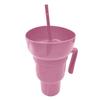 Snack And Drink Cup with Straw Lightweight Stadium Tumbler Portable