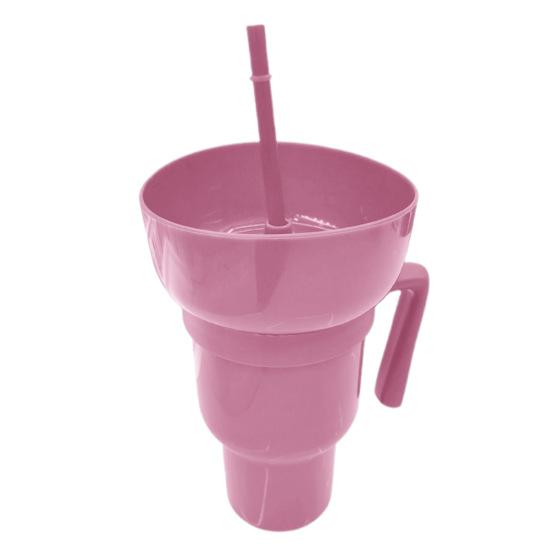 Snack And Drink Cup with Straw Lightweight Stadium Tumbler Portable