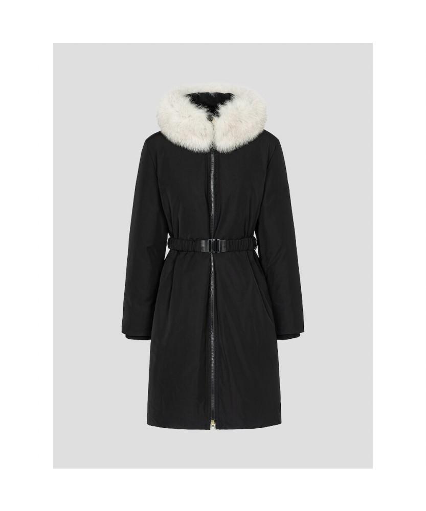 Beanpole Golf Women'S Mid-Length Belted Down Jacket - Black