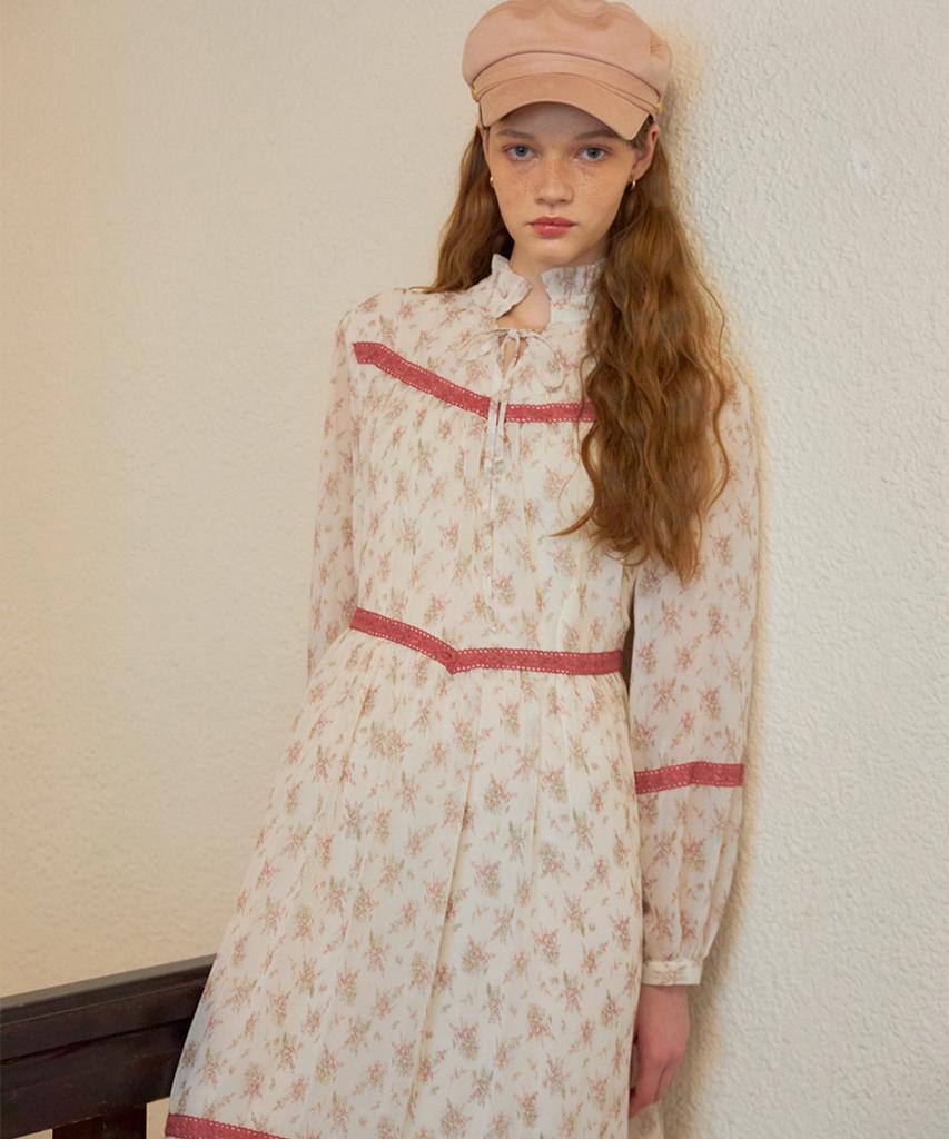 Salon De Yon Chiffon Lace Long Dress_ Ivory