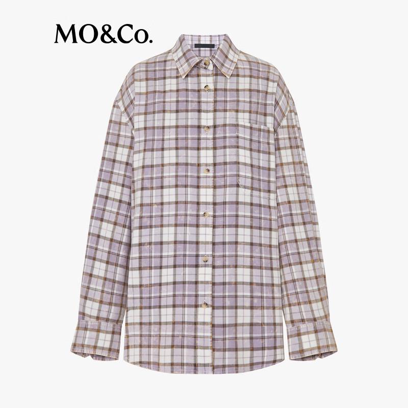 MO&Co. Vintage Washed Plaid Cotton Shirt