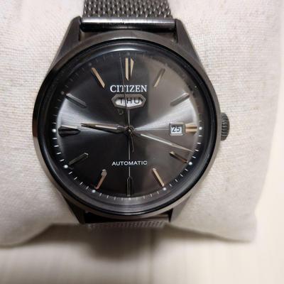 Б/у Мужские механические автоматические часы CITIZEN с сетчатым браслетом