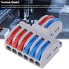 5pcs 2 In 6 Out Reusable Spring Lever Terminal Blocks Electric Wire Cable Connectors