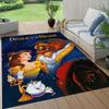 1pc Beauty and The Beast Pattern Area Rug Soft Flannel Floor Mat for Living Room,Office,Bedroom and Carpet,Sofa Coffee Table Floor Mat
