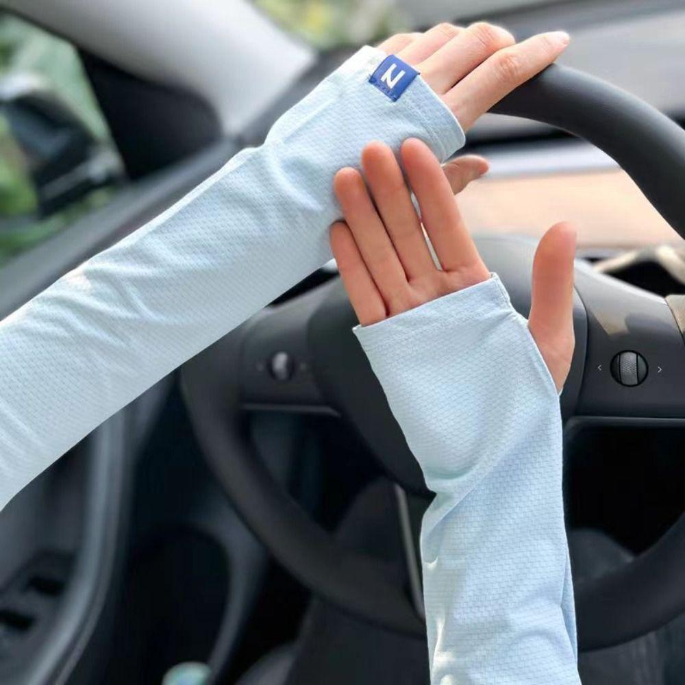 Anti-UV Sunscreen Sleeves Cooling Sleeves Thin Long Gloves Breathable Ice Silk Sleeves Outdoor