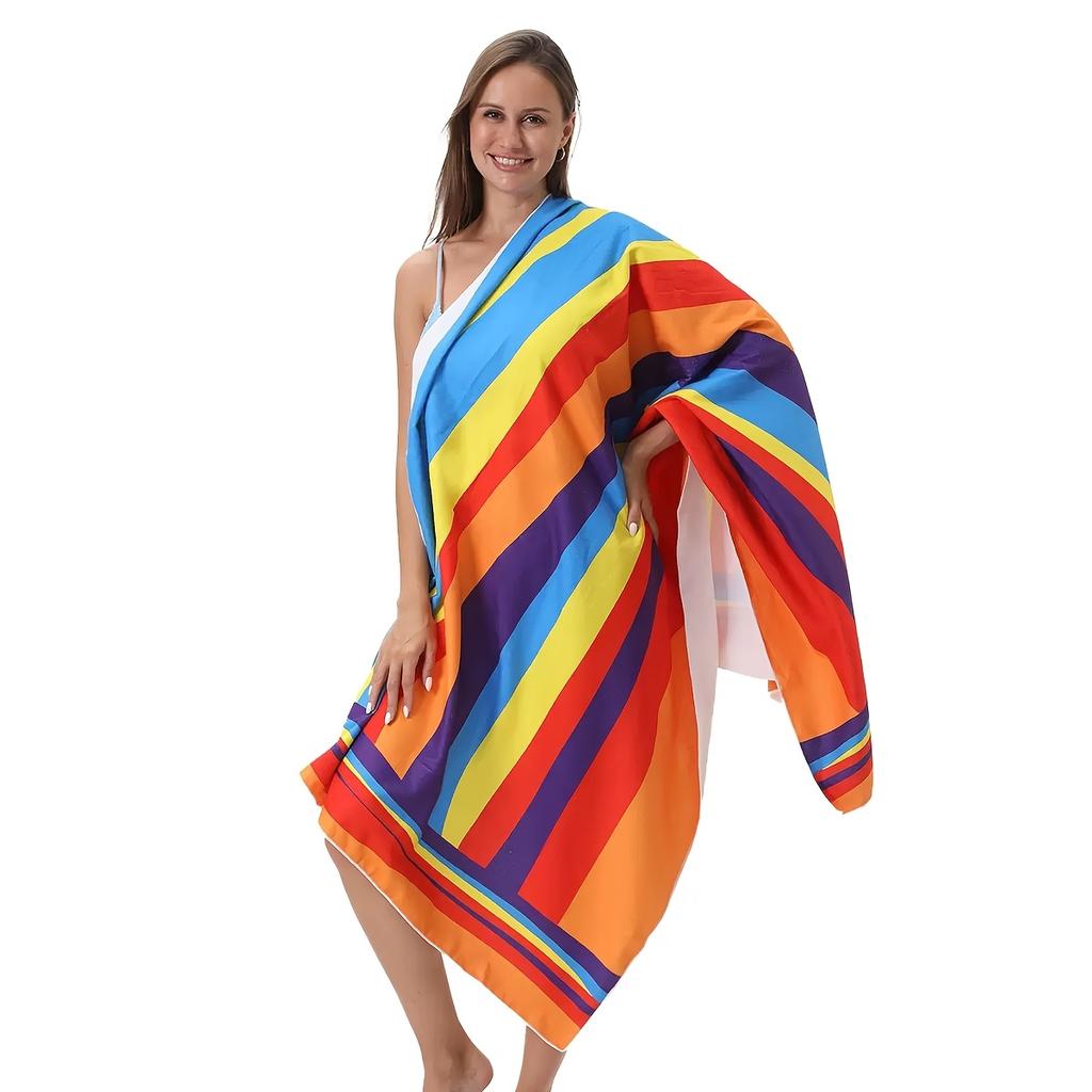1 Pack Oversized Sand Free Microfiber Beach Towels, Portable for Beach Vacation Pool Swimming Camping Bath Travel Outdoor Use