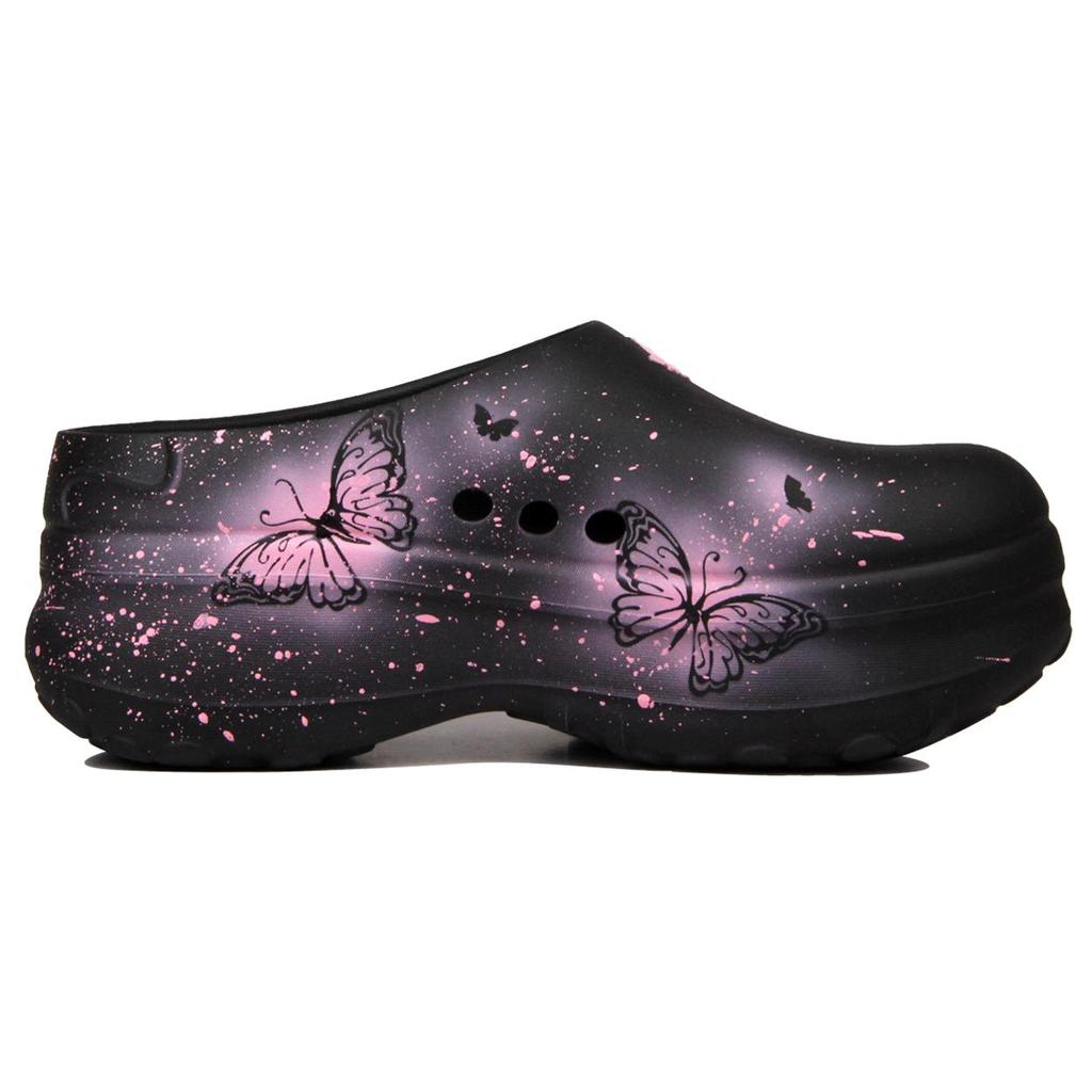Adidas Originals AdiFOM Stan Smith Mule Rubber Sole Abrasion Resistant Closed Toe Slippers Women's Black Pink IE4626(TeamJ-)